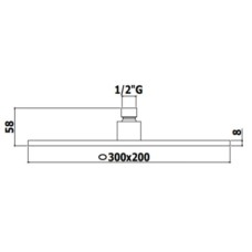 Верхний душ 300х200 мм Paffoni Berry ZSOF077CR