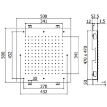 Верхний душ 500 мм Paffoni Boston ZSOF301CR