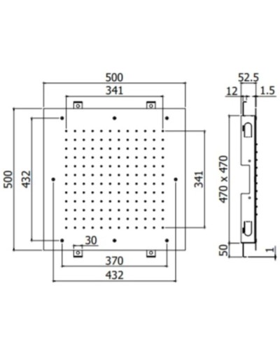 Верхний душ 500 мм Paffoni Boston ZSOF301CR