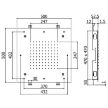 Верхний душ 500 мм Paffoni Cleveland ZSOF129CR