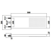 Верхний душ 500х160 мм Paffoni Free ZSOF098CR