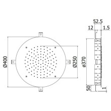 Верхний душ 400 мм Paffoni Los Angeles ZSOF303CR