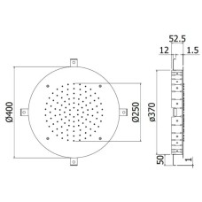 Верхний душ 400 мм Paffoni Los Angeles ZSOF303CR
