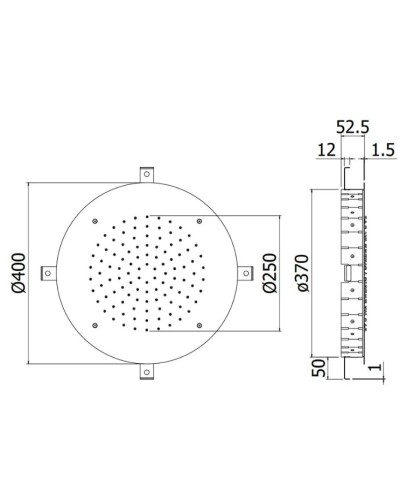 Верхний душ 400 мм Paffoni Los Angeles ZSOF303CR