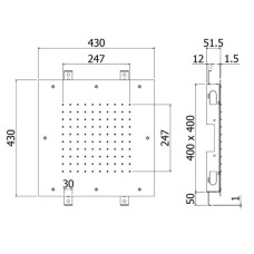 Верхний душ 430 мм Paffoni New York ZSOF300CR