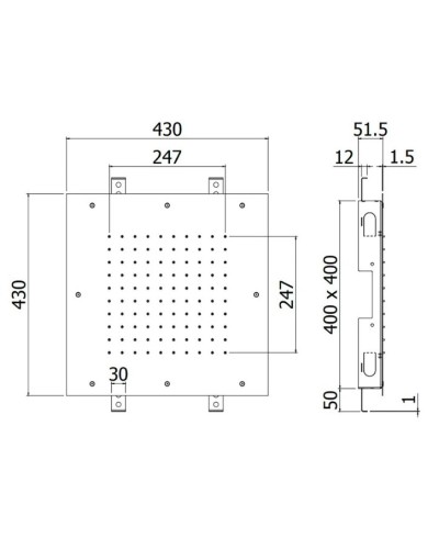 Верхний душ 430 мм Paffoni New York ZSOF300CR