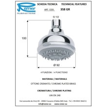 Верхний душ 92 мм Remer 358GRX