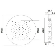 Верхний душ 550 мм Paffoni Las Vegas ZSOF304CR