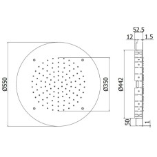 Верхний душ 550 мм Paffoni Las Vegas ZSOF304CR