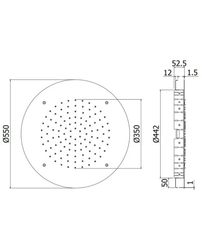Верхний душ 550 мм Paffoni Las Vegas ZSOF304CR