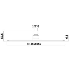 Верхний душ 350х250 мм Paffoni Blanc ZSOF102CR