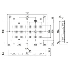 Верхний душ 700х400 мм Paffoni Memphis ZSOF131CR