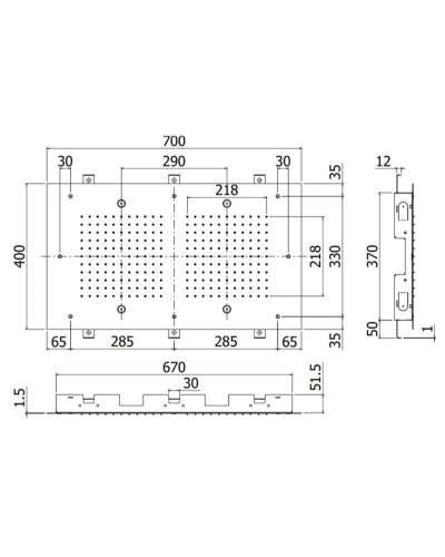 Верхний душ 700х400 мм Paffoni Memphis ZSOF131CR