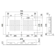 Верхний душ 700х400 мм Paffoni Miami ZSOF302CR