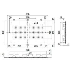Верхний душ 700х400 мм Paffoni Miami ZSOF302CR