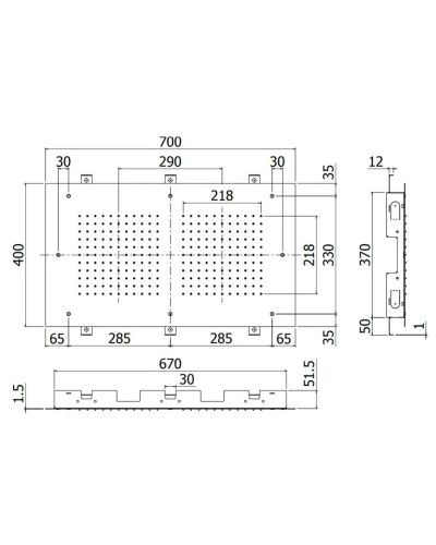 Верхний душ 700х400 мм Paffoni Miami ZSOF302CR