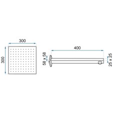Верхний душ 300 мм Rea Square REA-P0650