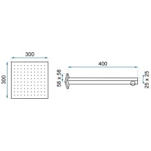 Верхний душ 300 мм Rea Square REA-P0651