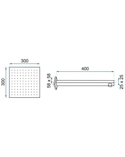 Верхний душ 300 мм Rea Square REA-P0651