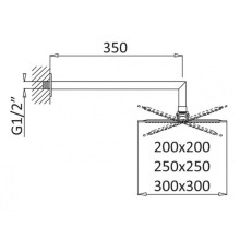 Верхний душ 300 мм Cezares Porta PORTA-TDDQ-30-BIO