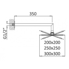 Верхний душ 300 мм Cezares Porta PORTA-TDDQ-30-BIO