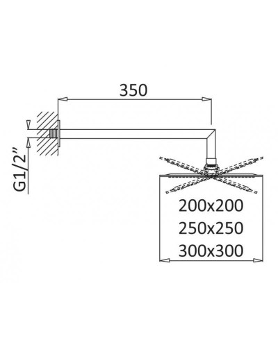 Верхний душ 300 мм Cezares Porta PORTA-TDDQ-30-BIO