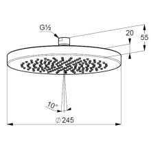 Верхний душ 245 мм Kludi A-QA 6651139-00