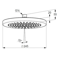 Верхний душ 245 мм Kludi A-QA 6651139-00