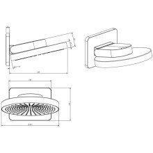 Верхний душ 247 мм Vincea Inspire VSHD-3I1CMB