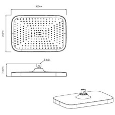 Верхний душ 315х210 мм Vincea VSHD-41CGM