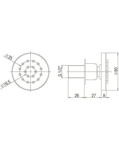 Душевая форсунка Paini 50CR721T Хром