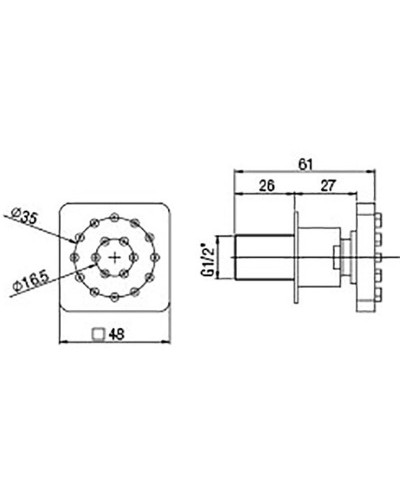 Душевая форсунка Paini 50CR721Q Хром