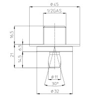 Боковая форсунка 11 мм Bossini Mini Neb I00151.030