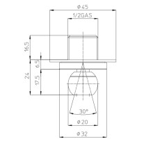 Боковая форсунка 20 мм Bossini Mini Mas I00153.030