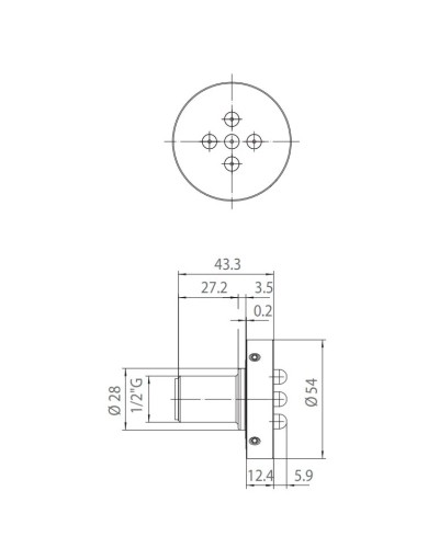 Боковая форсунка 54 мм Bossini Nebulizair I00214.030