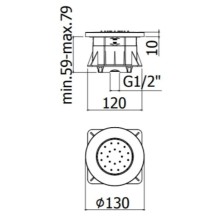 Боковой душ 130 мм Paffoni ZSOF120CR