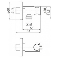 Держатель душевой лейки Cezares Articoli Vari CZR-AI13-01 Хром