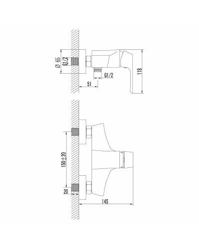 Смеситель для душа Lemark Unit LM4503C Хром
