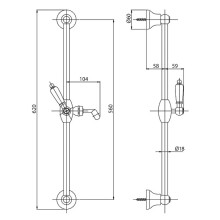 Душевой гарнитур бронза, ручка Swarovski Cezares Diamond DIAMOND-SD-02-Sw