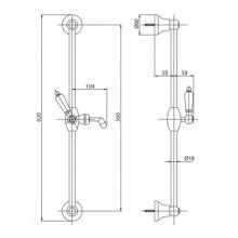 Душевой гарнитур золото 24 карат, ручка Swarovski Cezares Vintage VINTAGE-SD-03/24-Sw
