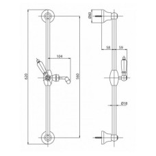 Душевой гарнитур бронза, ручка Swarovski Cezares Vintage VINTAGE-SD-02-Sw