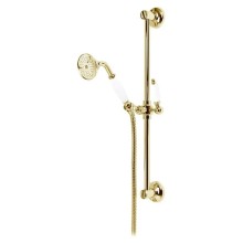 Душевой гарнитур золото 24 карат, ручка белая Cezares First FIRST-SD-03/24-Bi