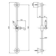 Душевой гарнитур золото 24 карат, ручка белая Cezares First FIRST-SD-03/24-Bi