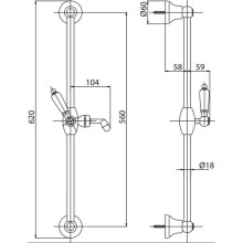 Душевой гарнитур бронза, ручка белая Cezares Elite ELITE-SD-02-Bi