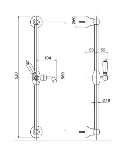 Душевой гарнитур бронза, ручка белая Cezares Elite ELITE-SD-02-Bi