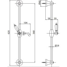 Душевой гарнитур золото 24 карат, ручка белая Cezares Elite ELITE-SD-03/24-Bi