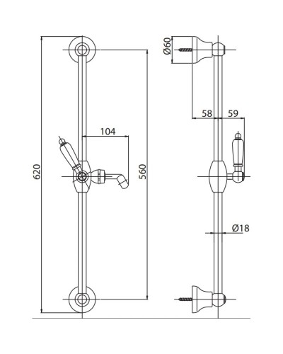Душевой гарнитур золото 24 карат, ручка белая Cezares Elite ELITE-SD-03/24-Bi