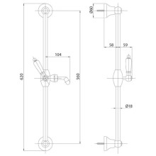 Душевой гарнитур золото 24 карат, ручки белые Cezares Nostalgia NOSTALGIA-SD-03/24-Bi