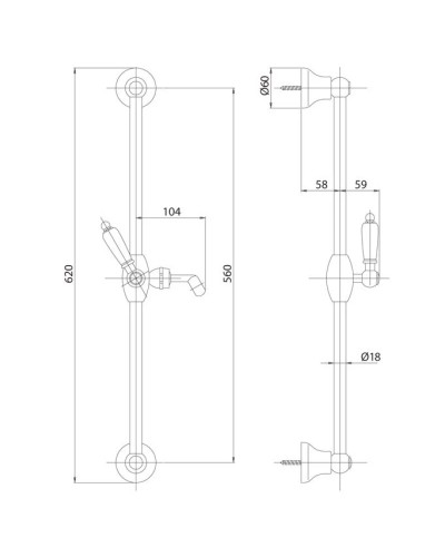 Душевой гарнитур бронза, ручки белые Cezares Golf GOLF-SD-02-Bi