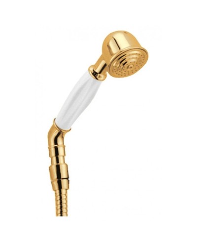 Ручной душ со шлангом 150 см золото, ручка белая Cezares CZR-DEF2-03-Bi